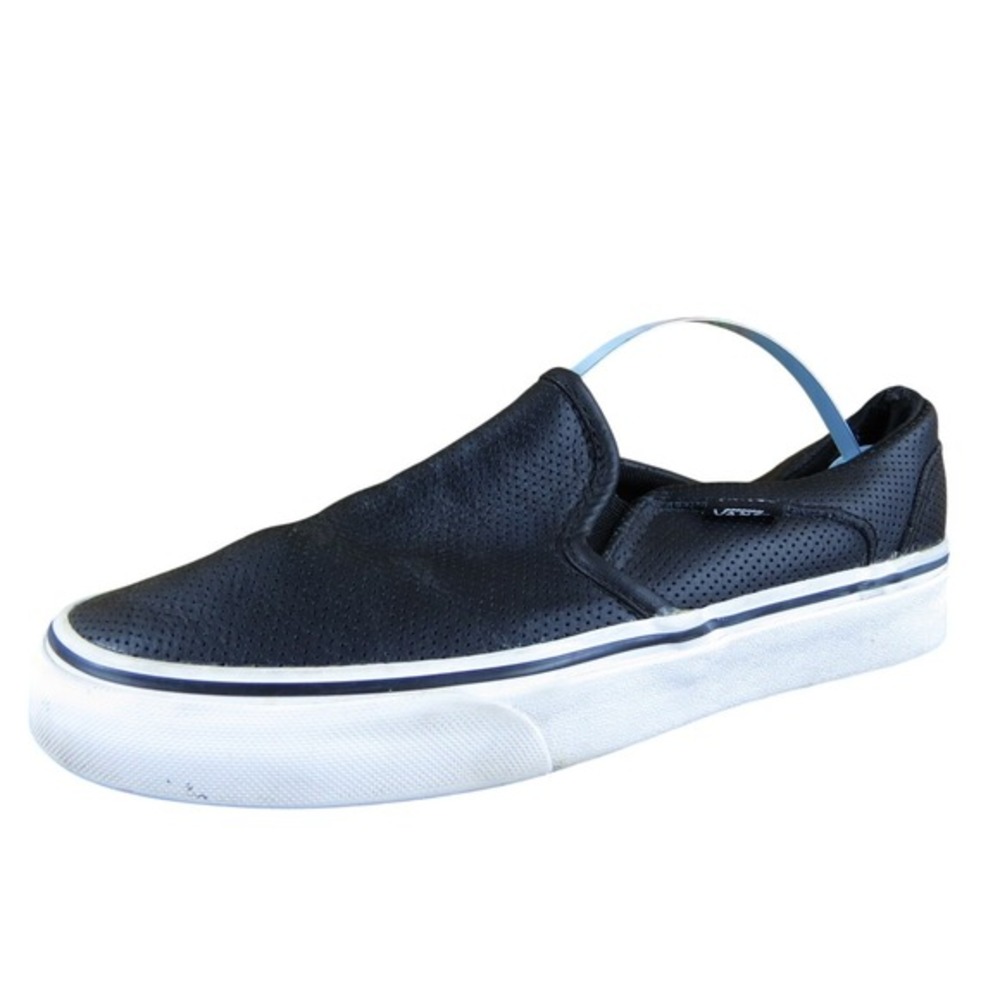 VANS Women Perf‎ Slip-On Black Leather Sz 7 Medium  Used 2025
